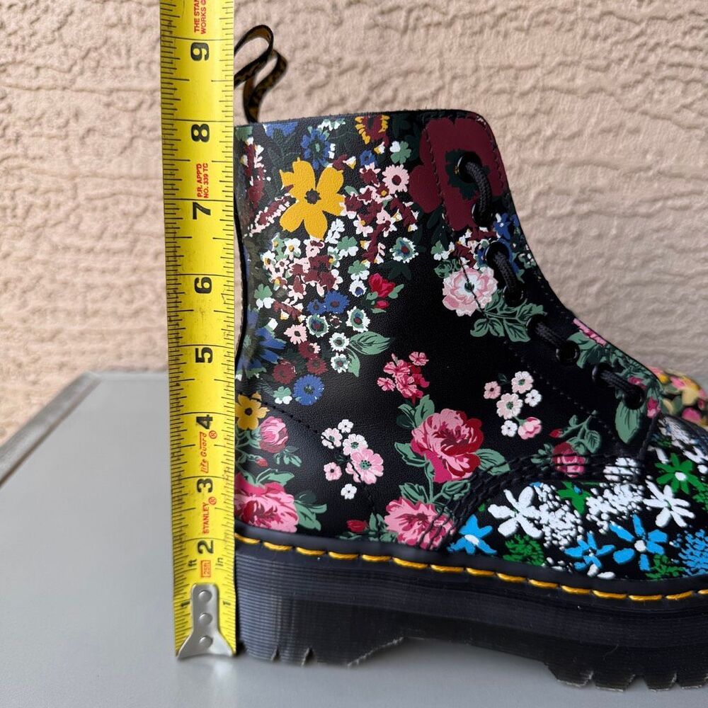 Dr. Martens Sinclair Floral Mashup Boots Womens 9US/41EU Black Leather Platform - Picture 15 of 15